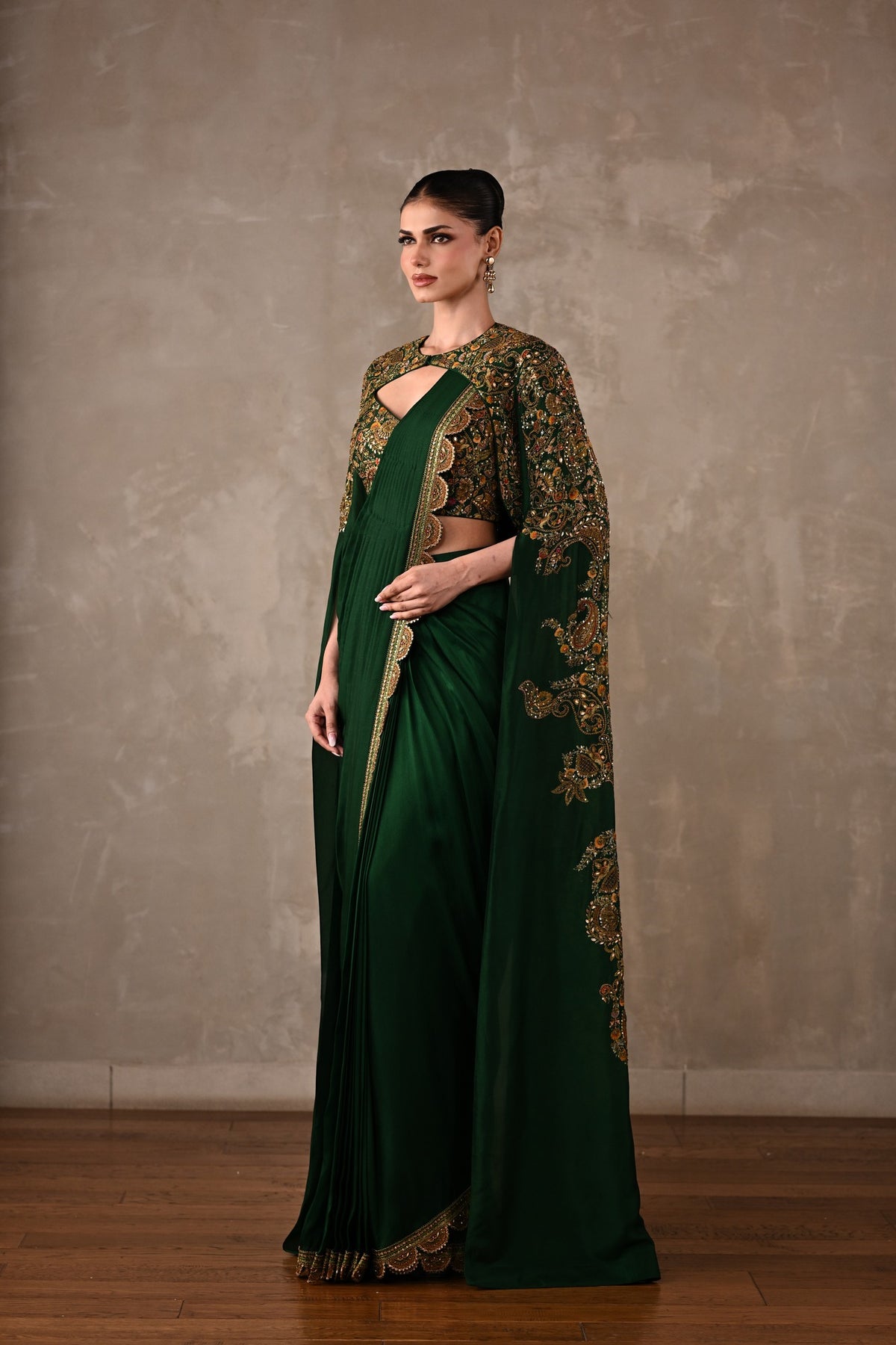 Regal Draped Saree Set