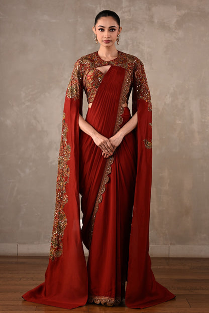 Regal Draped Saree Set XS