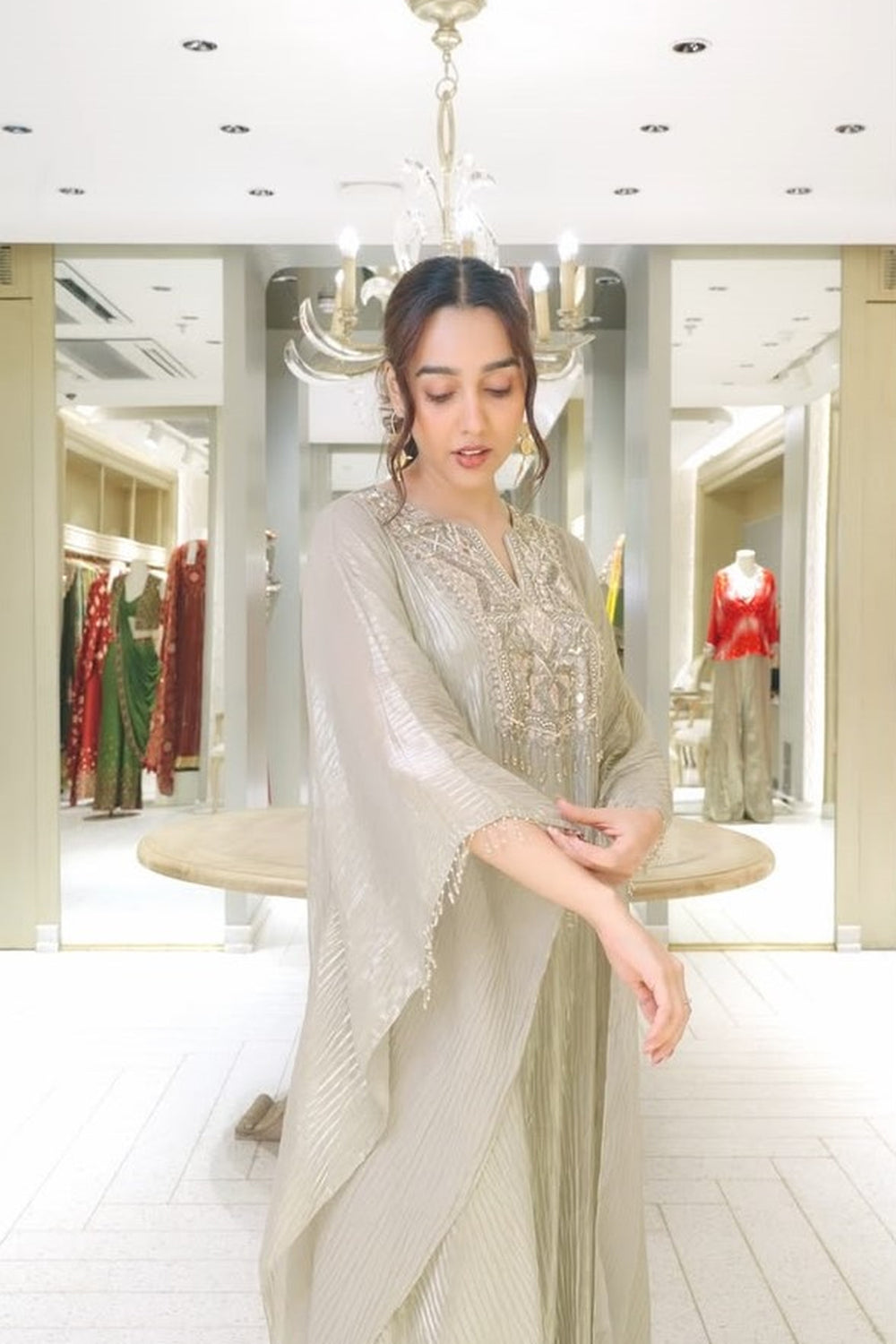 Embellished Kaftan with Coordinated Pants